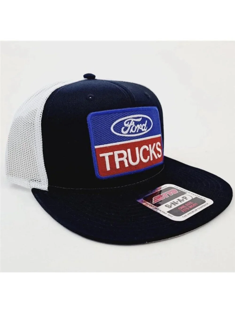 Retro Ford Trucks Embroidered Patch Hat Otto Black White Snapback Cap New 80s